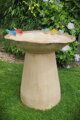 Bird Bath with Colorful Birds