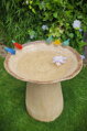 Bird Bath with Colorful Birds