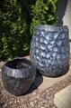 Set of Black Hand-Hammered Vases