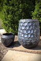 Set of Black Hand-Hammered Vases