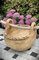 Unglazed Ceramic Bowl with Wood