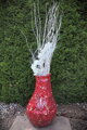 Red Hand-Hammered Ceramic Vase