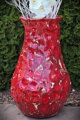 Red Hand-Hammered Ceramic Vase