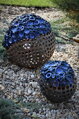 Balls with blue flowers