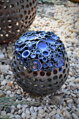 Balls with blue flowers