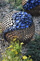 Balls with blue flowers