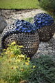 Balls with blue flowers