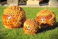 Set of orange spheres