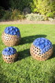 Set of blue-brown spheres