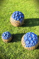 Set of blue-brown spheres