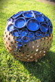 Set of blue-brown spheres