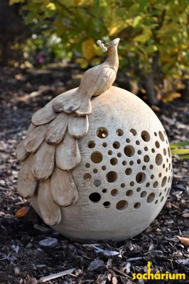Decorative ball with peacock