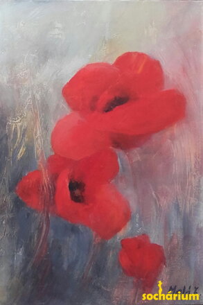 Poppies in gray