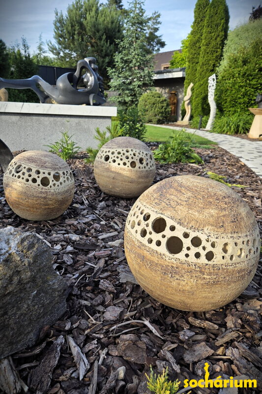Set of Three Ceramic Spheres