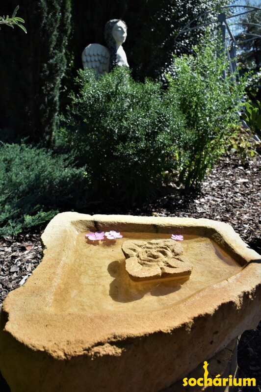 Birdbath with a Rose